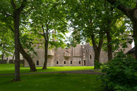 Kirkwall, Orkney, Scoland, the ruins of the Bishop's and Earl's palaceの写真素材