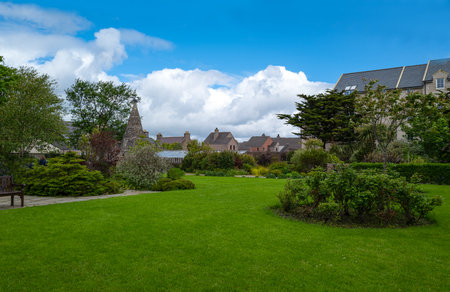 Kirkwall, Orkney, Scoland, the Tankerness garden in the old townの写真素材