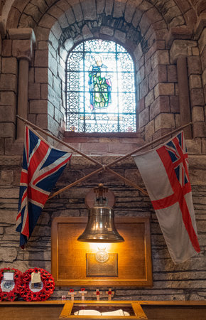 Kirkwall, Orkney, Scoland - June 4,  2019: The memorial of the victims of the sinking of the Royal Oak war ship in the St.Magnus Presbyterian Cathedralのeditorial素材