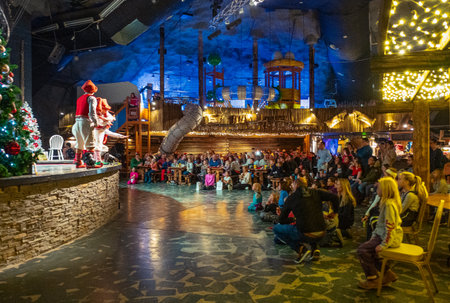 Rovaniemi, Finland - November 30, 2018: A show in the theatre of the Santa Claus Village and Parkのeditorial素材