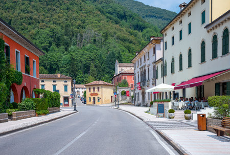 Follina, Italy - July 20,2019: View of the country centerのeditorial素材