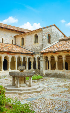 Follina, Italy,  the cloister of the Cistercian Abbey of Santa Mariaのeditorial素材