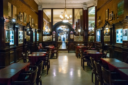 Buenos Aires, Argentina - January 20, 2018: The classic and rich decorations of the interior of the...