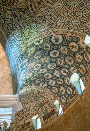 Rome, Italy - August 20, 2017: The early Christian architecture and mosaics of the Mausoleum of Santa Costanzaのeditorial素材