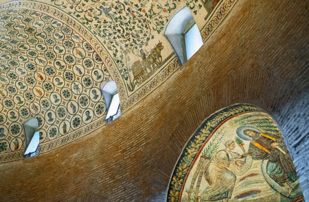 Rome, Italy - August 20, 2017: The early Christian architecture and mosaics of the Mausoleum of Santa Costanzaのeditorial素材