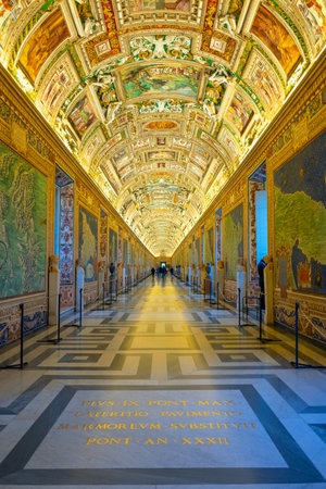 Rome, Italy - january 10, 2019: Vatican Museums, the Gallery of Mapsのeditorial素材