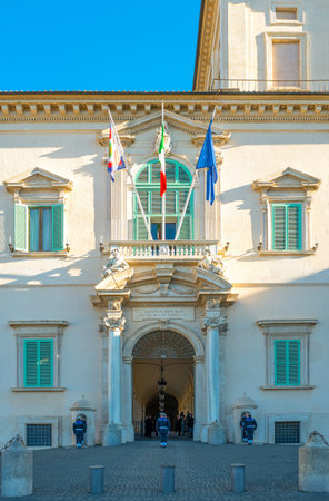 Rome, Italy -January 11, 2019: The main entrance of the Quirinale palaceのeditorial素材