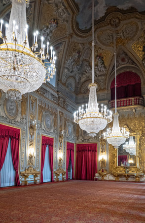Rome, Italy -January 11, 2019: The  Party room ( salone delle festa) in the Quirinale palaceのeditorial素材