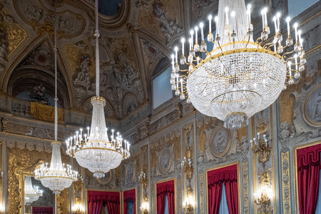 Rome, Italy -January 11, 2019: The  Party room ( salone delle festa) in the Quirinale palaceのeditorial素材