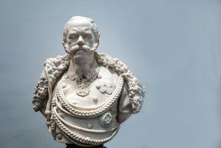 Rome, Italy -January 11, 2019: The bust of the King Vittorio Emanuele in the Quirinale palaceのeditorial素材