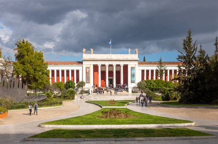 Athens, Greece - March 14, 2018: View of the National Achaeological Museumのeditorial素材