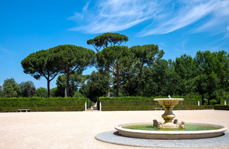 Italy Rome,  Academy of France, the garden of Villa Mediciのeditorial素材