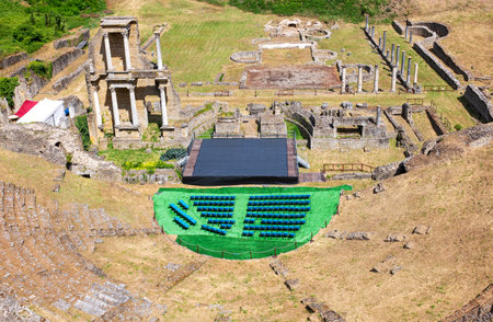 Italy, Volterra, the Roman amphitheater ruins
