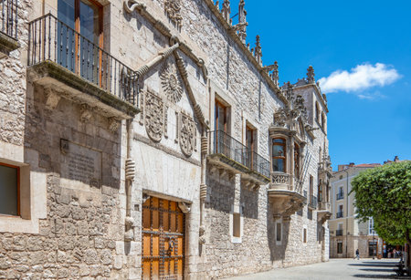 Burgos, Spain - June 15, 2018: View of the Condestable palace in Liberty square (Plaza de la Libertad)のeditorial素材
