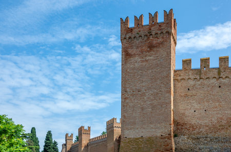 Italy Gradara, view of the walls surrounding the medieval villageのeditorial素材