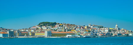 Lisbon, Portugal, panorama of the city seen from the river Tagus