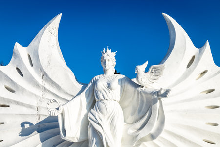 Harbin, China - January 2015: Snow sculptures in the 27th China Harbin Sun Island International Snow Sculpture Art Expo. Located in Harbin City, Heilongjiang, China.のeditorial素材