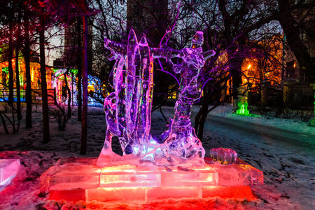 February 2013 - Harbin, China - Ice Lantern Festival in Zhaolin Parkのeditorial素材
