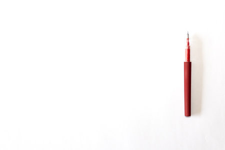 Red pen Isolated on white, ready for your design templateの写真素材