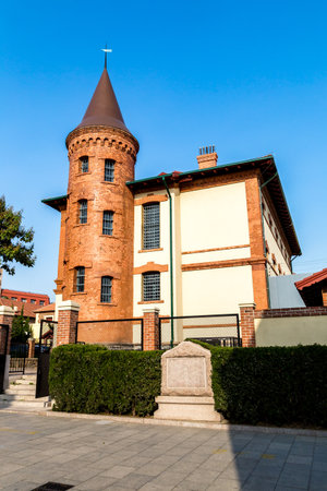 The site of the Old German Prison Museum in Qingdao, Shandong, Chinaのeditorial素材