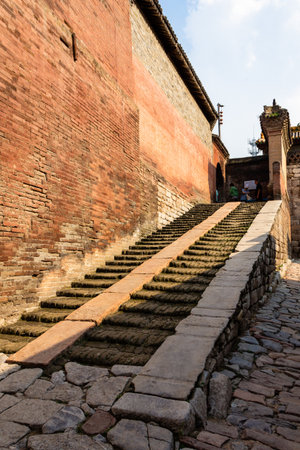 Aug 2013 - Zhangbi Cun, China - One of the streets of the village of Zhangbi Cun, near Pingyao, famous for its underground fortress which is the oldest and longest network of tunnels of all of Chinaのeditorial素材