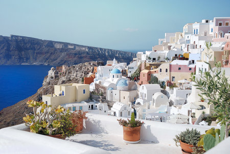 view of Santorini Greek Islandの写真素材