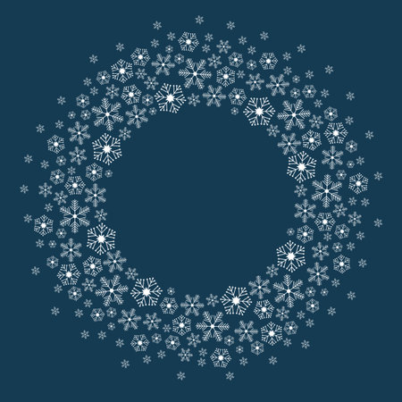 Christmas blue snowflakes backgroundのイラスト素材