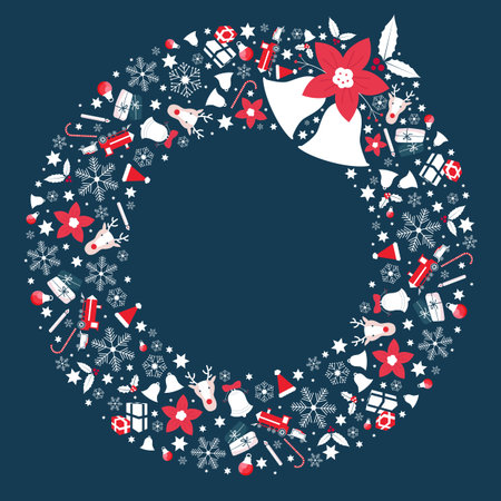 A Christmas wreath vector illustrationのイラスト素材