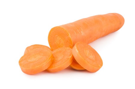 Fresh Carrots Isolated on a White Backgroundの写真素材