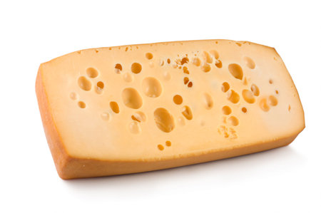 Dutch cheese isolated on white backgroundの写真素材