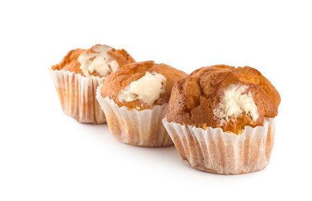 Cake in cup isolated on a white backgroundの写真素材