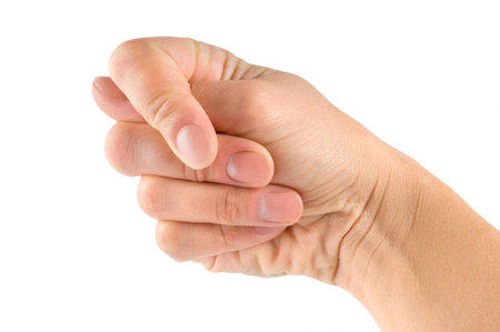 Human hand isolated on white backgroundの写真素材