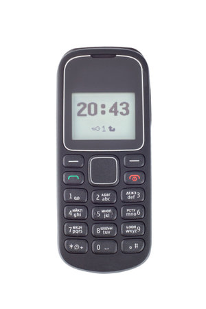 Mobile phone isolated on white backgroundの写真素材