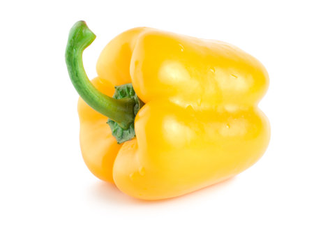 Fresh wet yellow pepperの写真素材