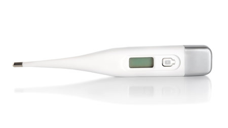 Health care objects, digital thermometer Isolated on white background (Path)
