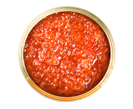 Red caviar in tinの写真素材