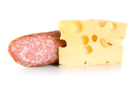 Dutch cheese and sausageの写真素材