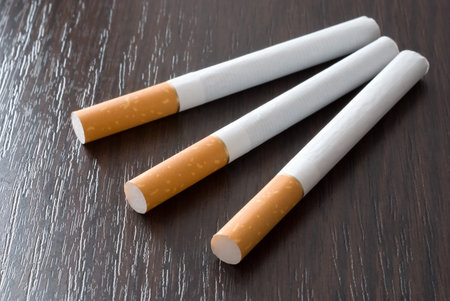 Cigarettes on the tableの写真素材