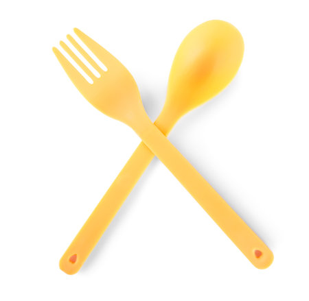 Disposable cutlery isolatedの写真素材