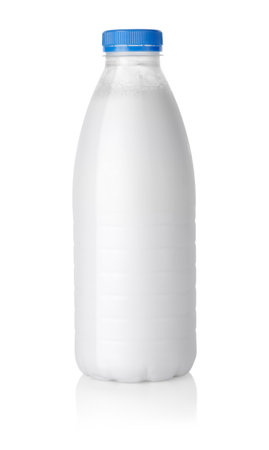 Plastic bottle of milk Pathの写真素材