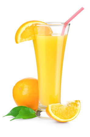 Orange juice in a glassの写真素材