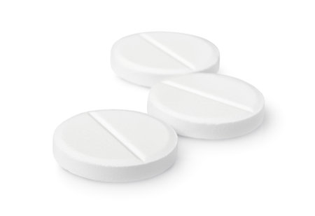 Three tablets isolatedの写真素材