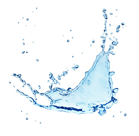 Blue water splashの写真素材
