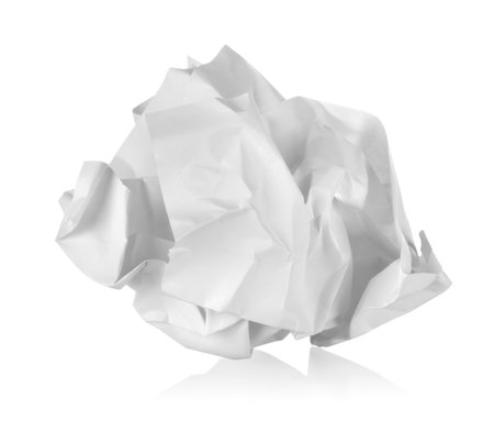 Crumpled paper isolatedの写真素材