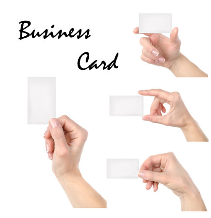 Cut-away to a hand isolated on a white background. Collageの写真素材