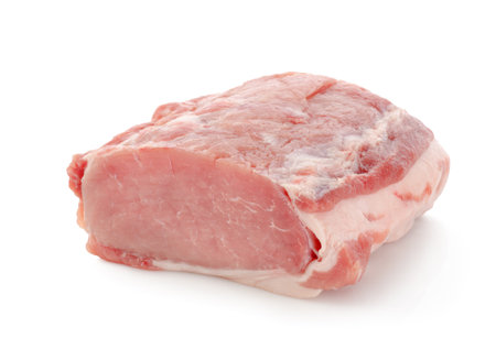 Piece of pork isolatedの写真素材