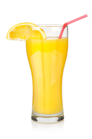 Orange juice in a big glassの写真素材