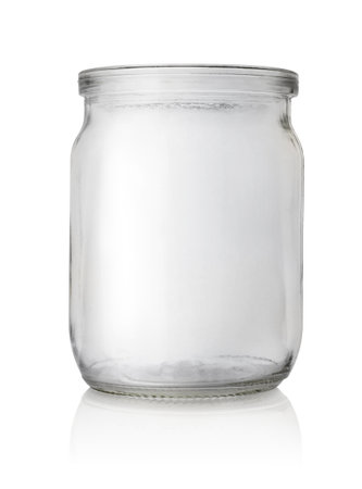 Empty glass jar isolatedの写真素材