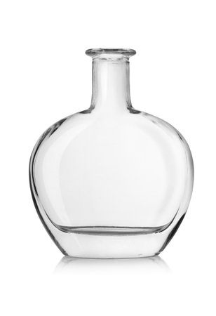 Empty bottle of cognac isolatedの写真素材