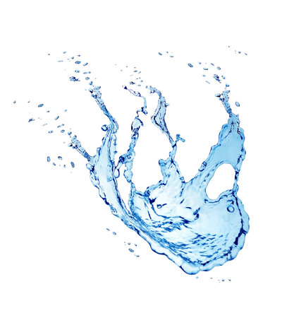 Blue water splash isolatedの写真素材